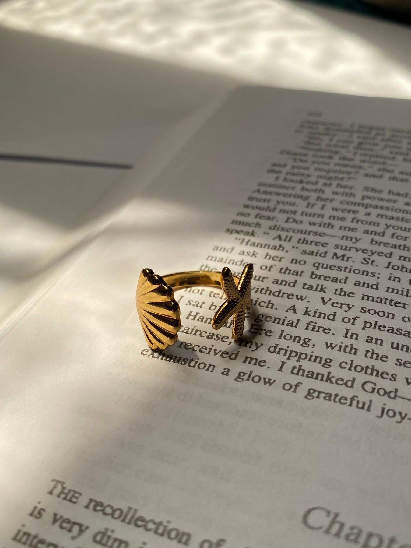 Shell & Starfish Adjustable Ring