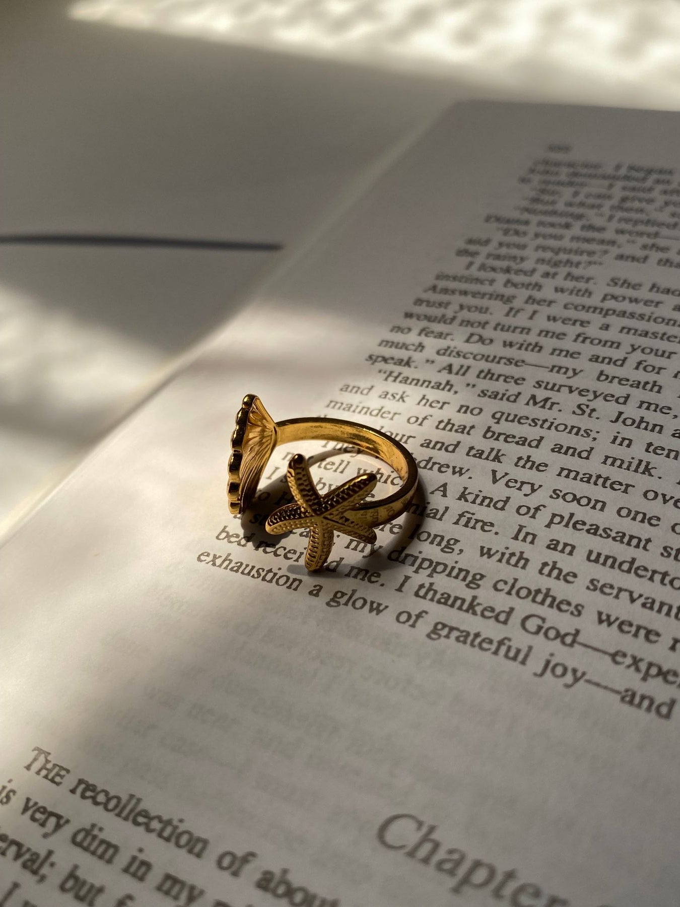 Shell & Starfish Adjustable Ring