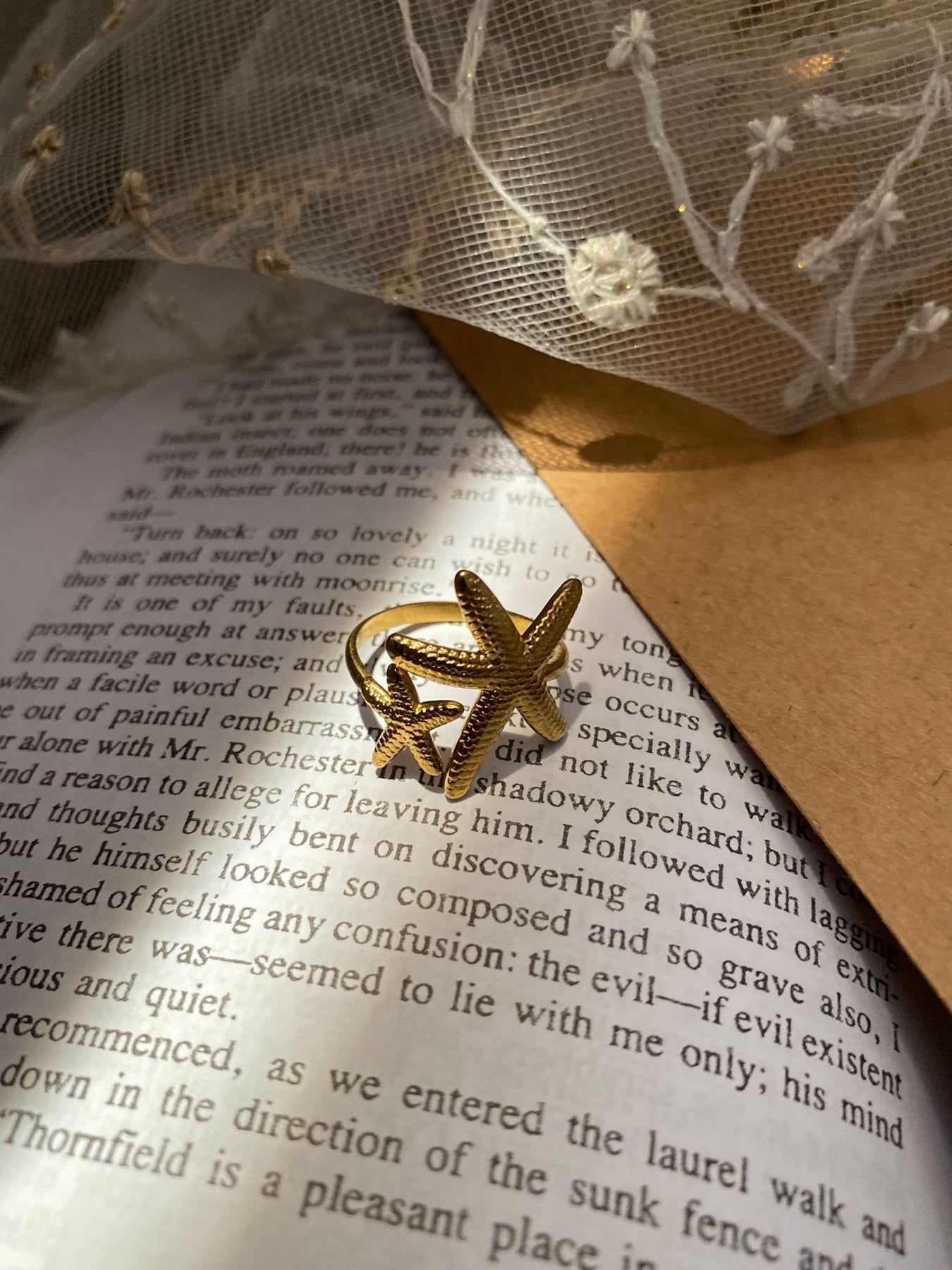 2 Stars Gold Ring Stainless
