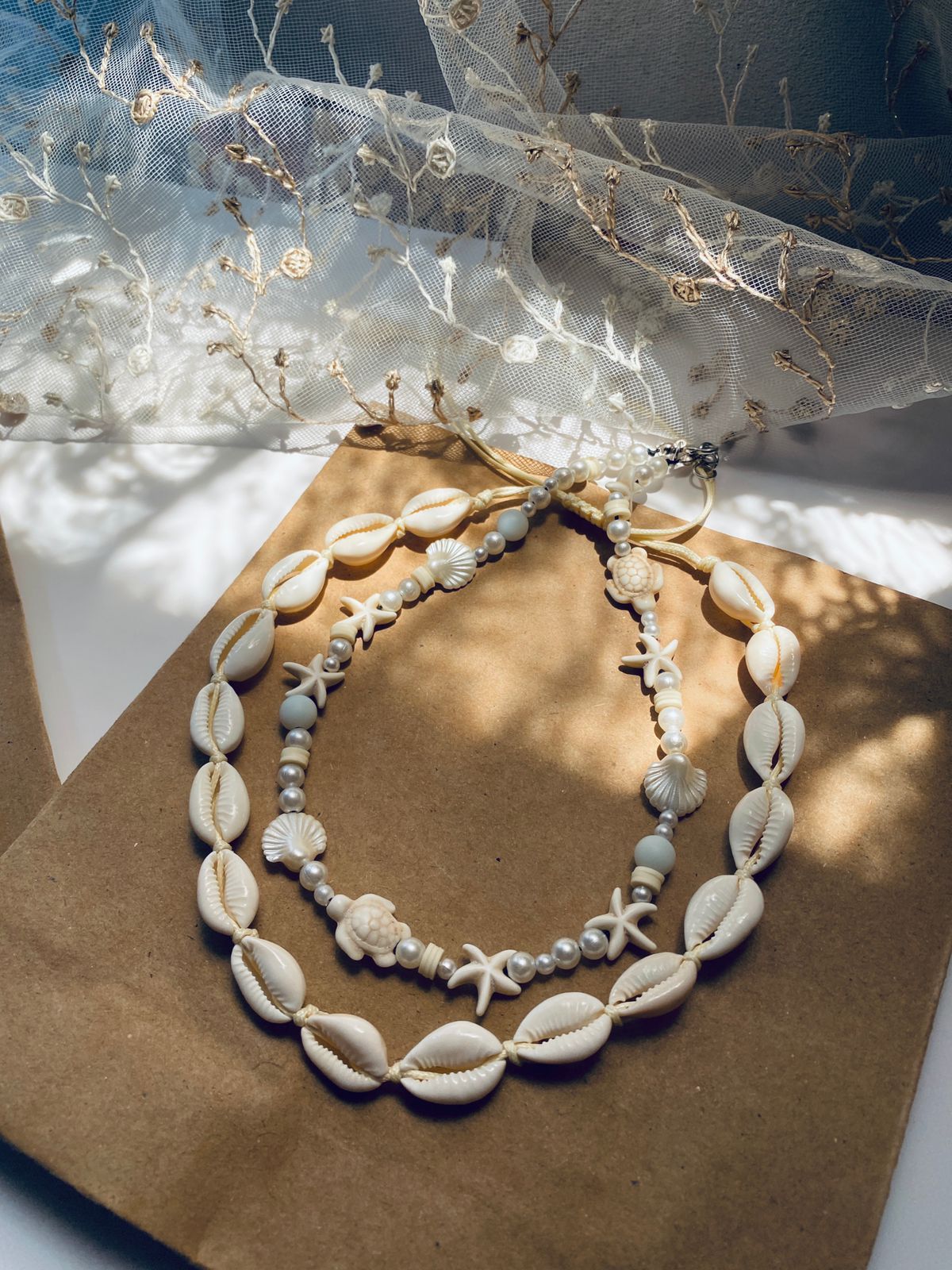 White Turtle Necklace - Handmade